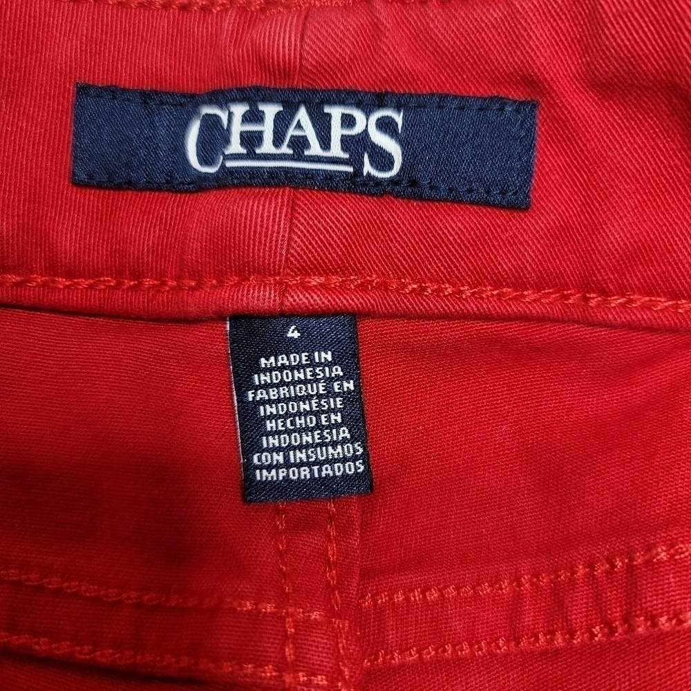 Chaps Mid-rise Stretch Red Women's Capri/Knee Length Jeans Size 4 - Picture 5 of 13